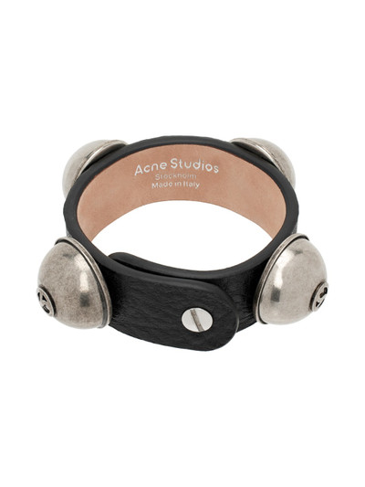 Acne Studios Black Leather Stud Bracelet outlook