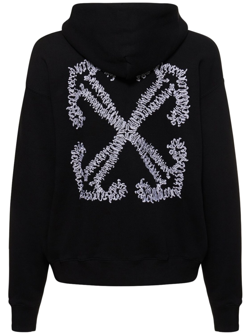 オフホワイト☆TATTOO ARROW SKATE HOODIE WHITE OFF-WHITE Paint Script Arrows Skate Hoodie Grey/White Men's