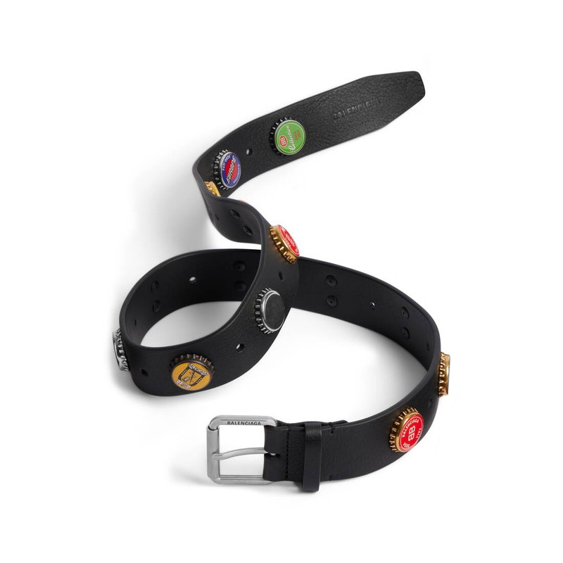 BALENCIAGA Men's Bottle Caps Belt  in Black outlook