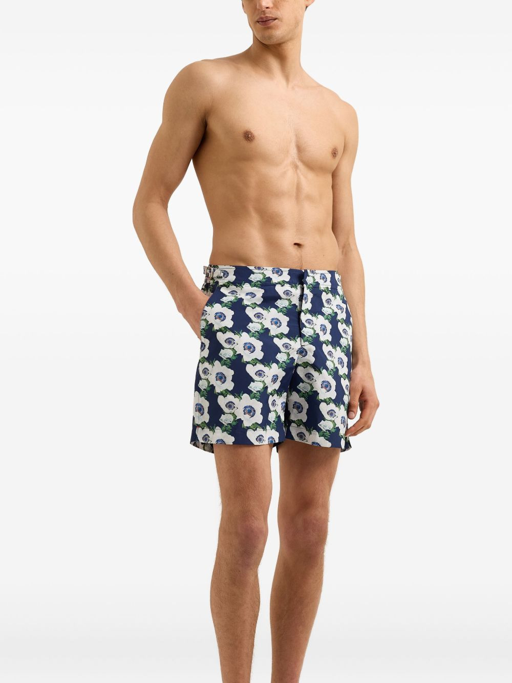 Bulldog floral-print swim shorts - 3