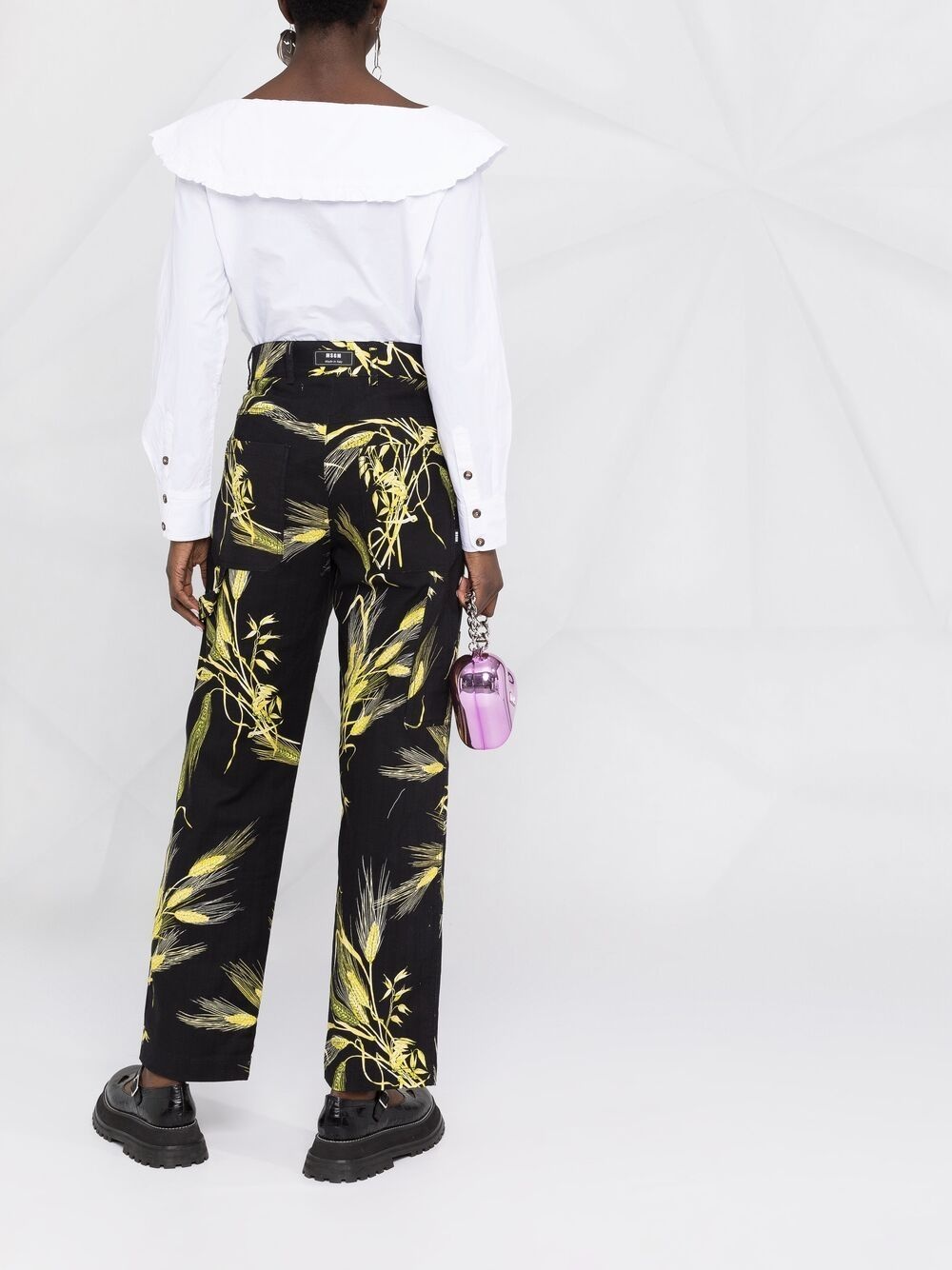 leaf-print trousers - 6
