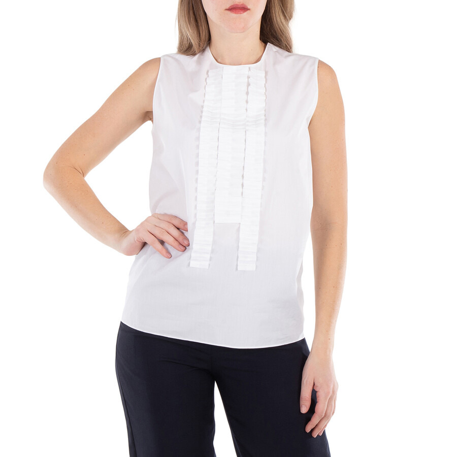 Marni Pleated Detailing Poplin Sleeveless Top - 3