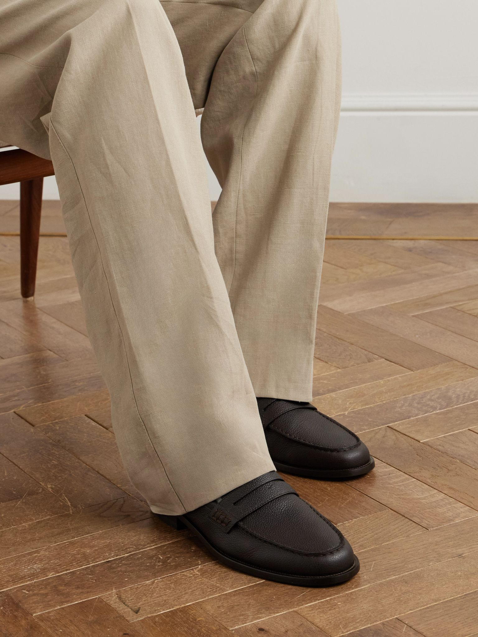 Perry Full-Grain Leather Penny Loafers Dark brown - 2