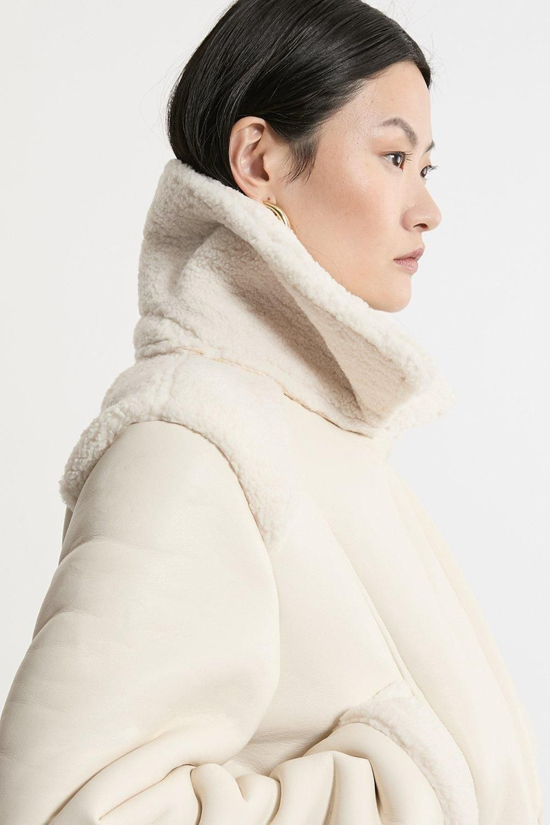 KAREN MILLEN Faux Fur Aviator Crop Jacket outlook