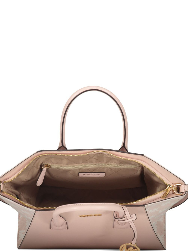 Avril logo-plaque leather tote bag 4