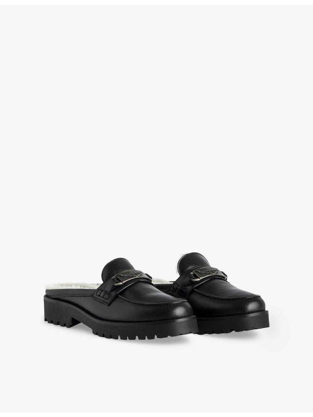 Joe Shearling-Lined Backless Leather Loafers - 2