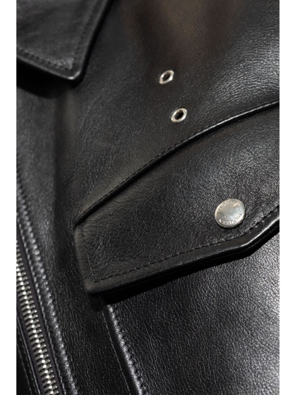 zip-up leather jacket - 5
