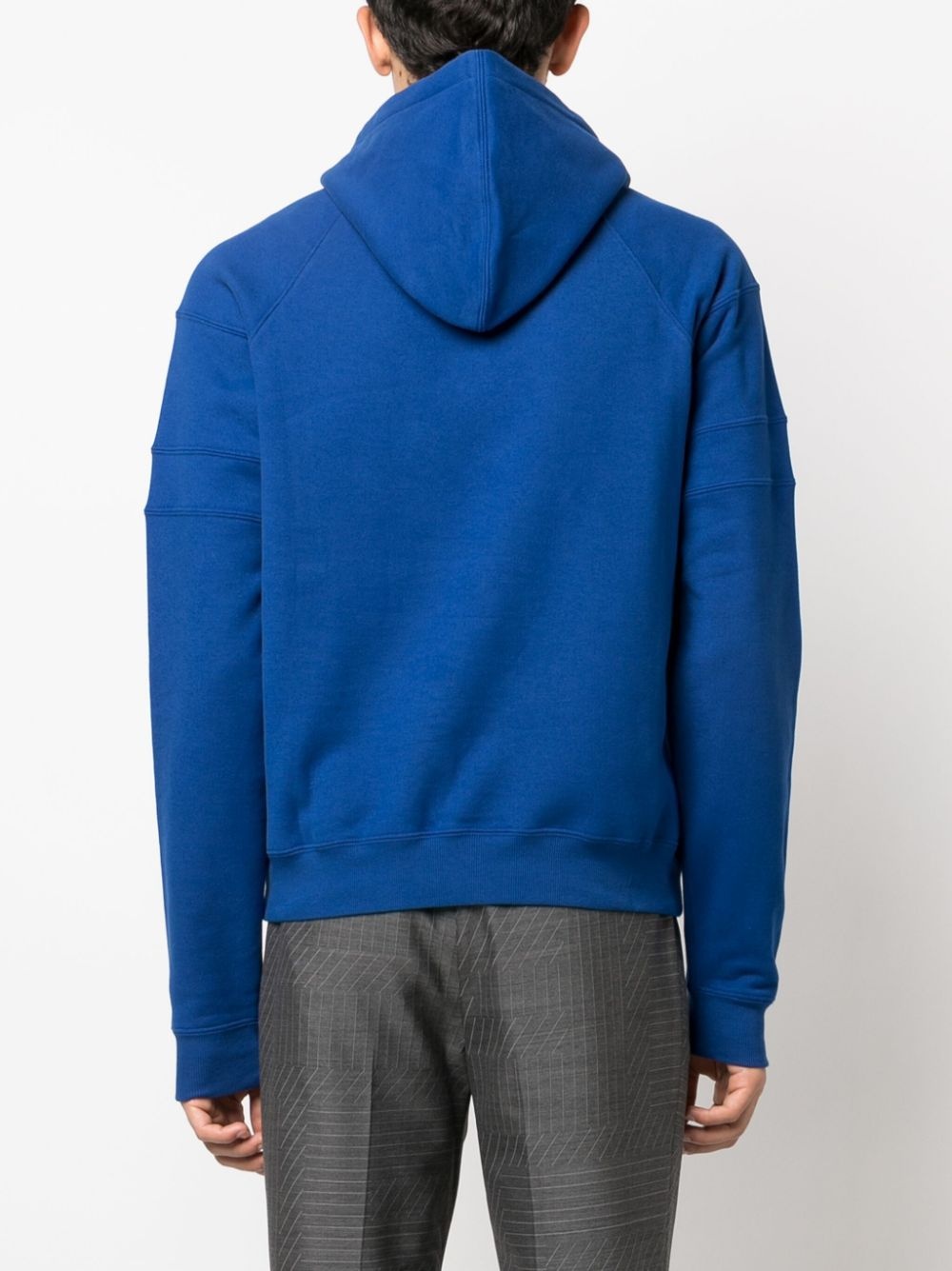 logo-embroidered cotton hoodie - 4