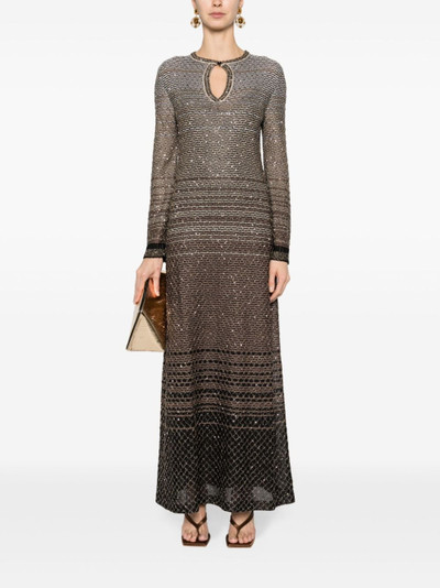 Missoni sequin-embellished striped nitted dress outlook