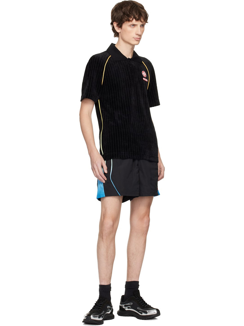CASABLANCA Black Rib Velour Raglan Polo outlook