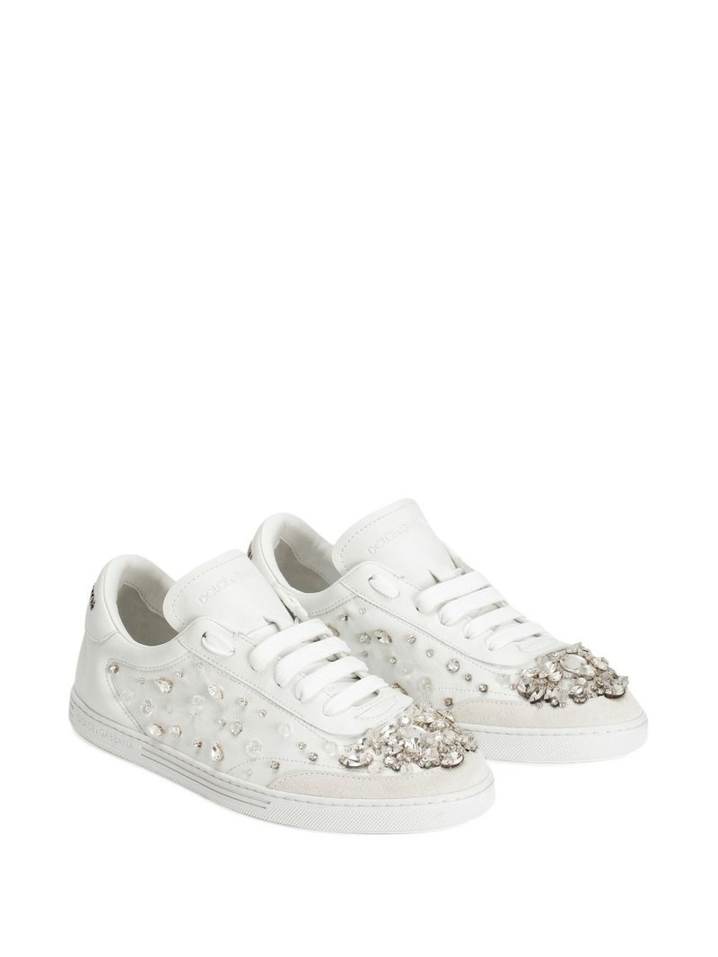 Dolce & Gabbana crystal-embellished leather sneakers outlook
