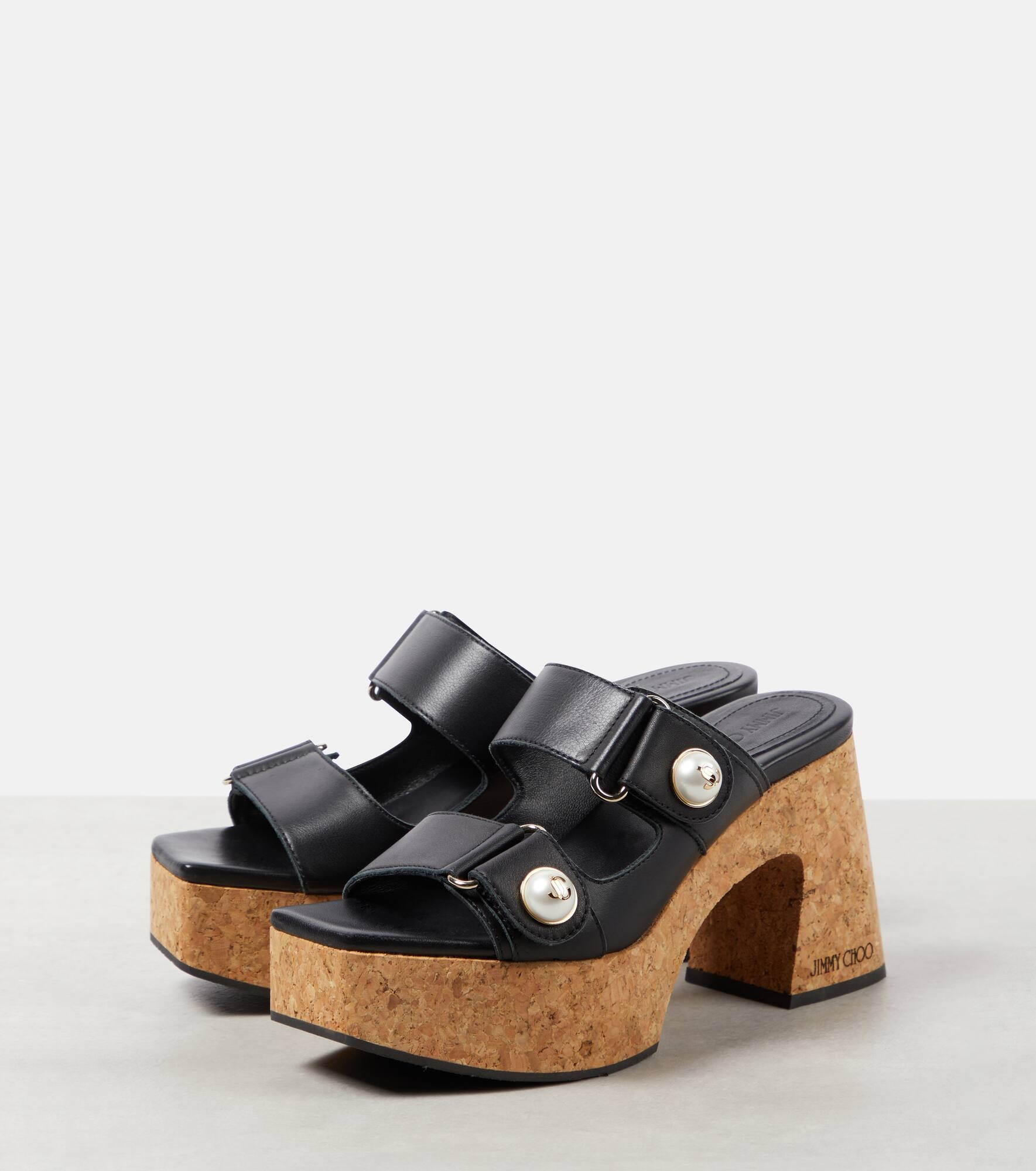 Fayence leather platform mules - 5
