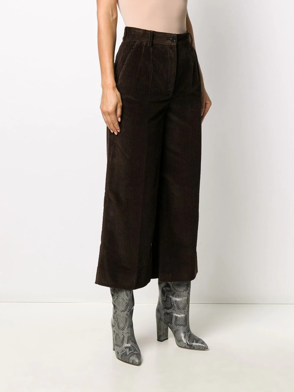 cropped high-waisted trousers - 3