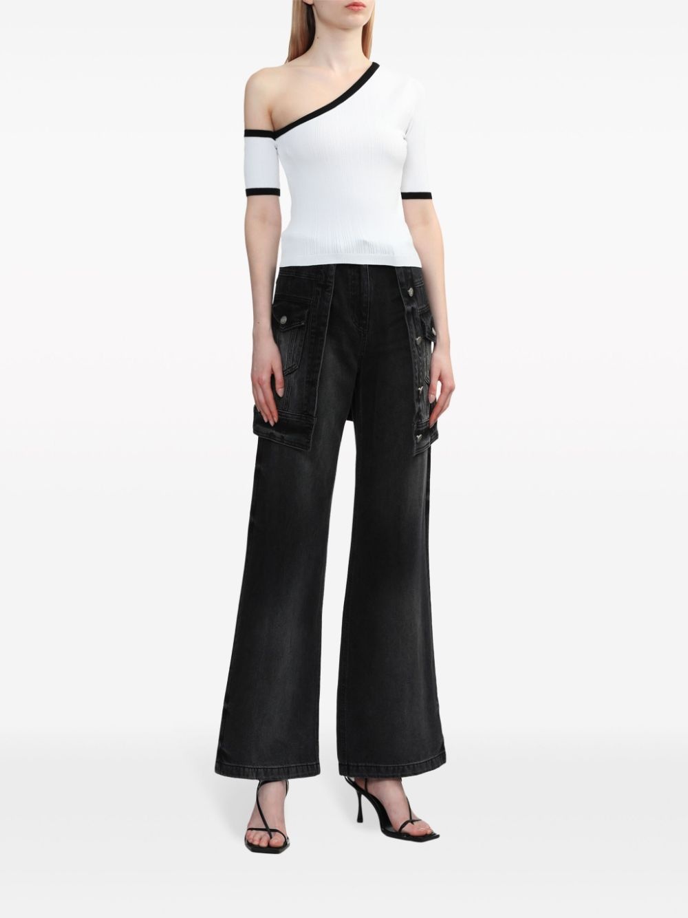 denim jacket-skirt trousers - 2