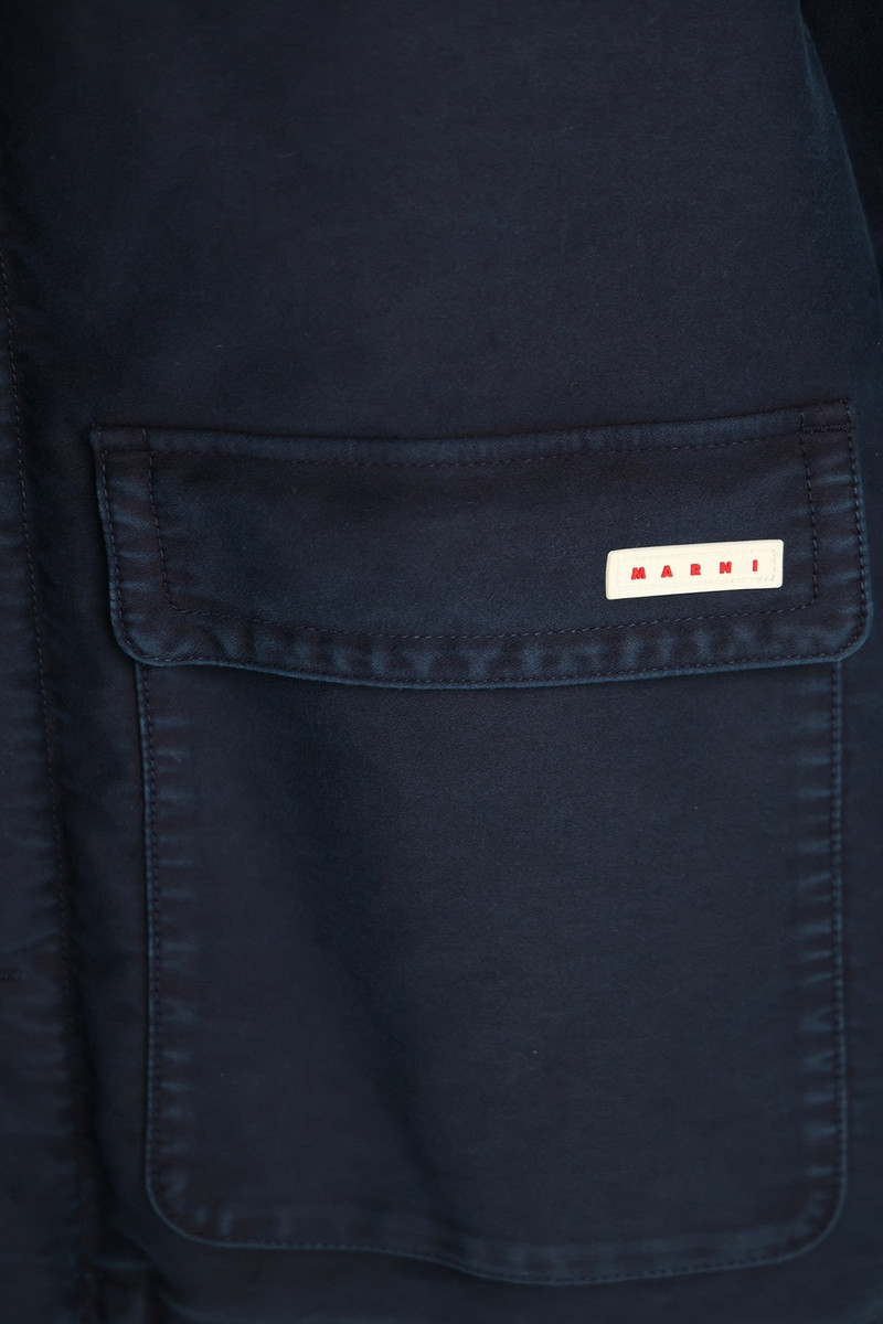 Marni Garment Dyed Moleskin Work Jacket - Light Navy outlook