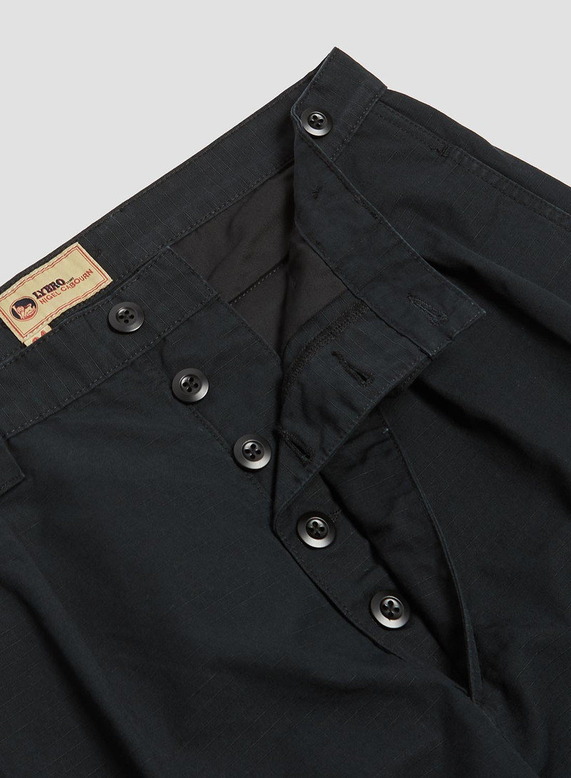 Pleated Chino Ripstop in Black 7