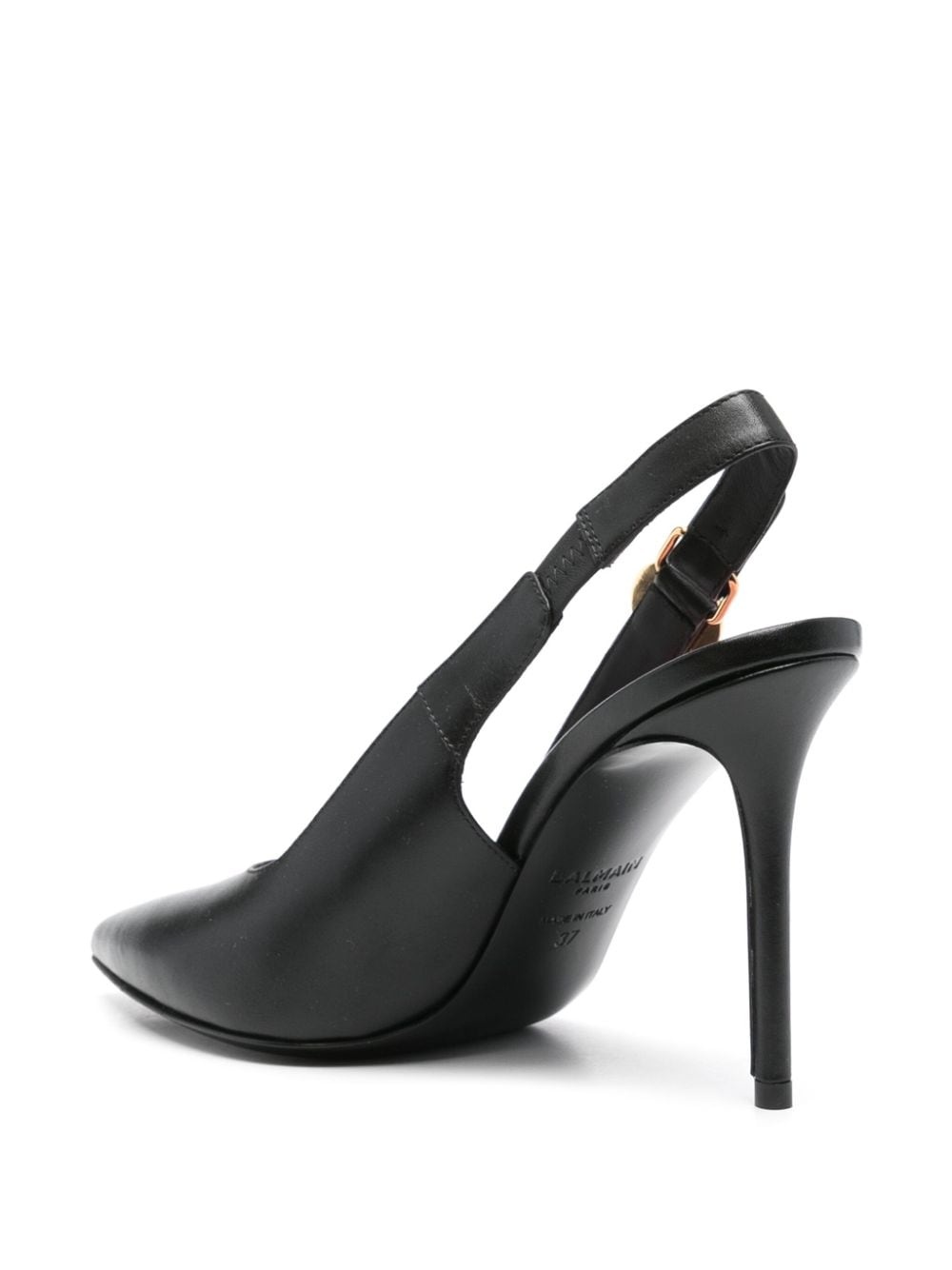 100mm leather slingback pumps - 3