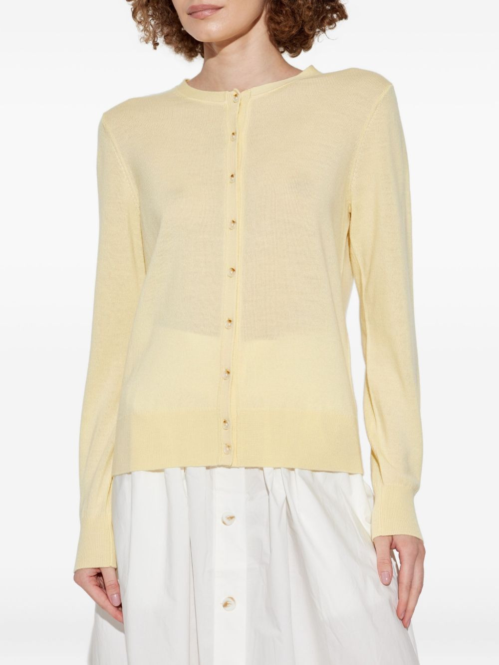 button-front wool cardigan - 3