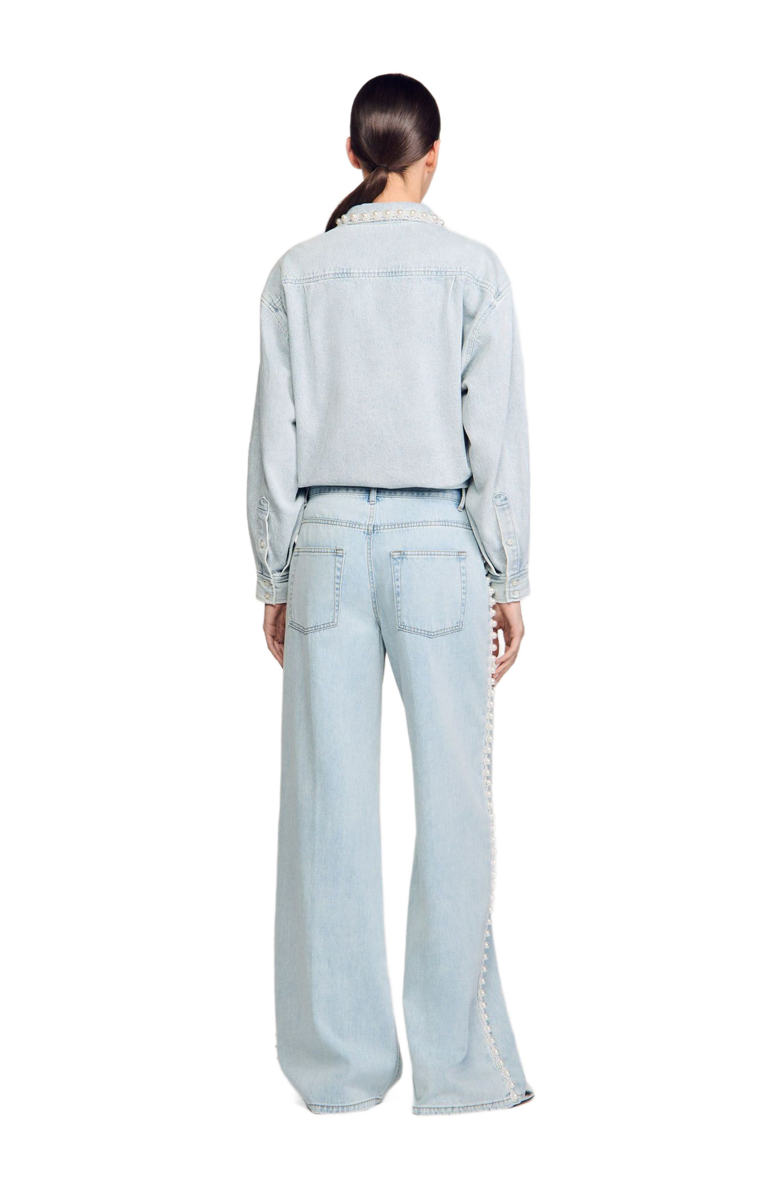 SANDRO Beaded jeans in Light Bu Jean at Nordstrom - 2