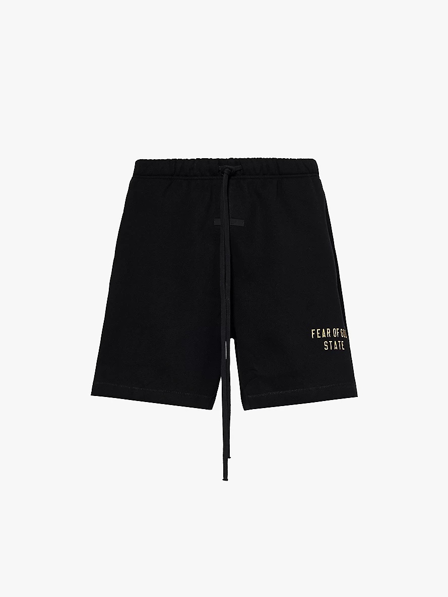 Brand-patch slip-pocket cotton-blend jersey shorts - 1