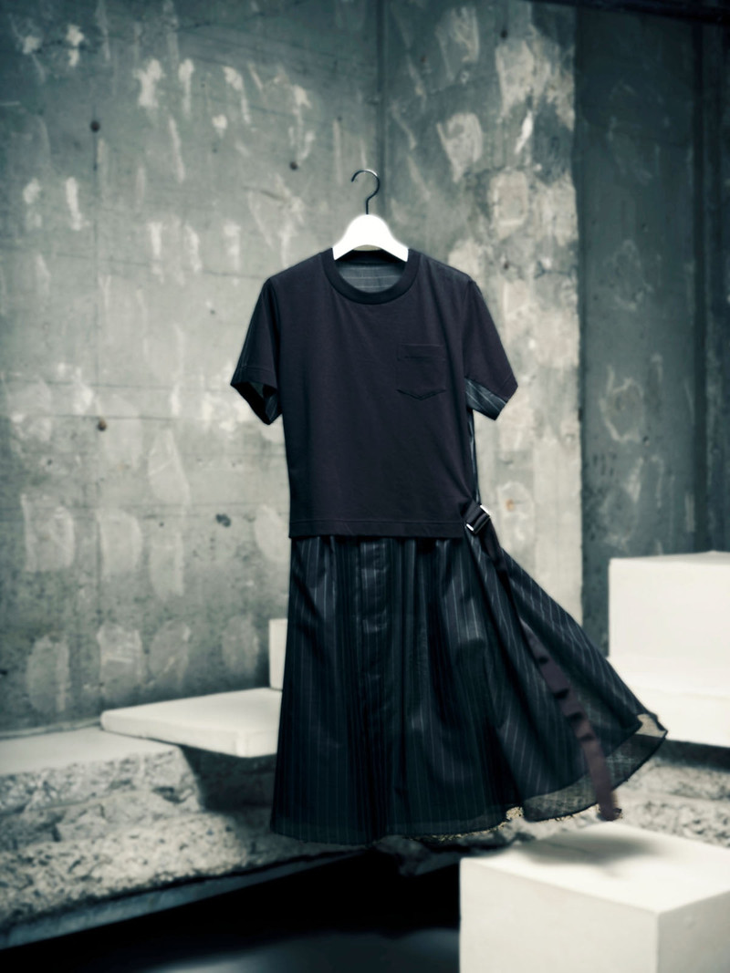 Spun Organza x Cotton Jersey Dress 1