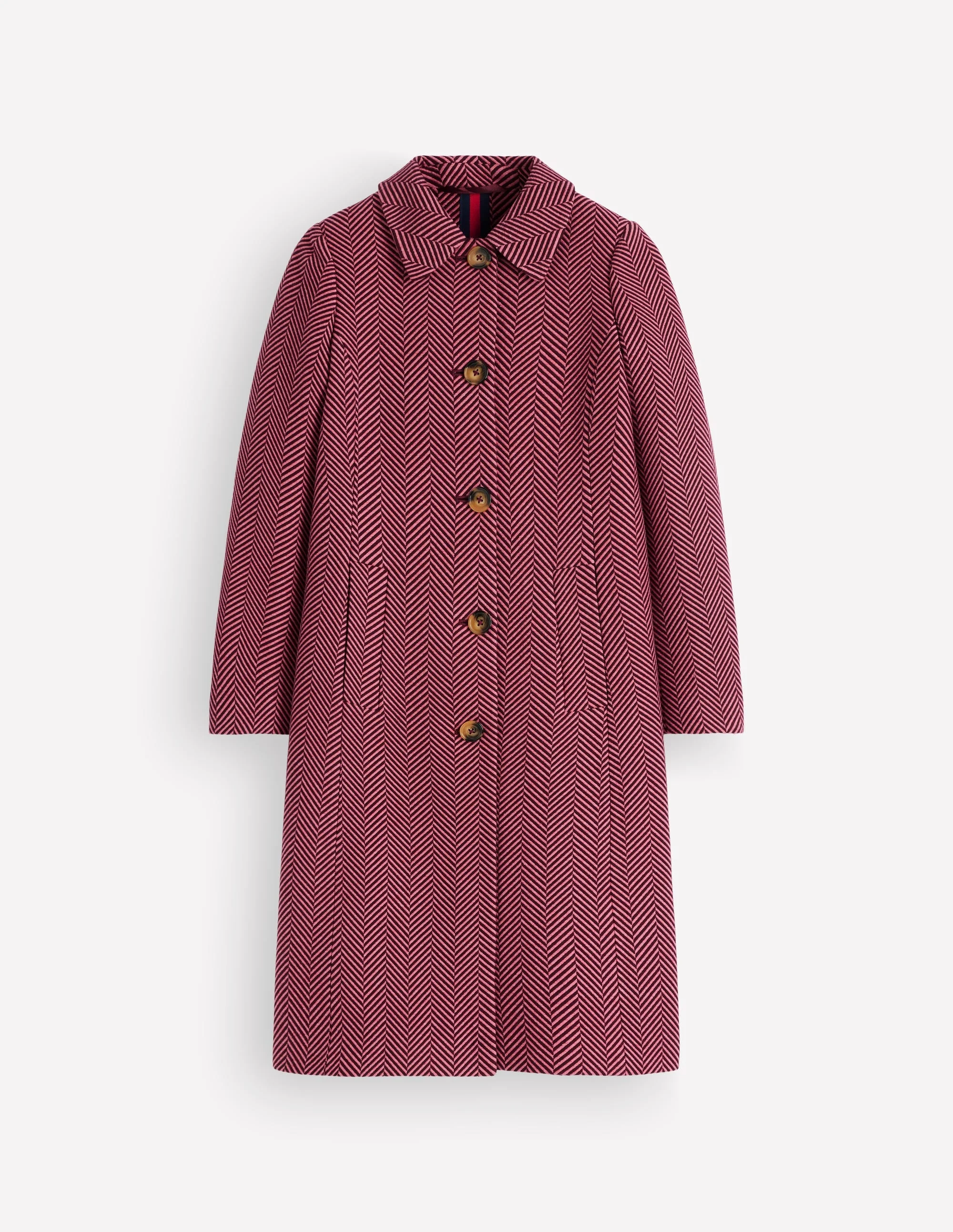 Aylesford Longline Coat-Herringbone - 1