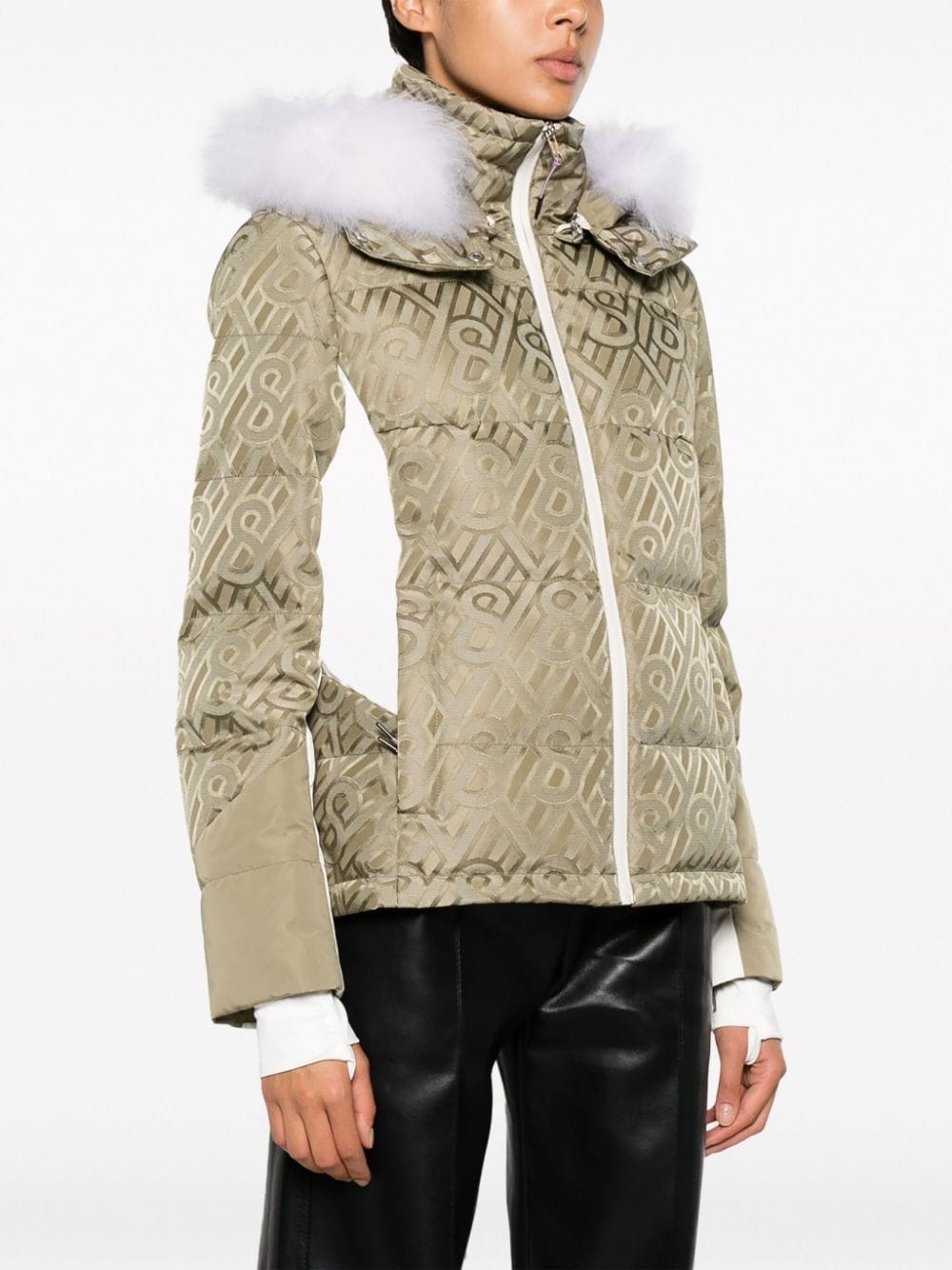 shearling-trim flocked canvas jacket - 3