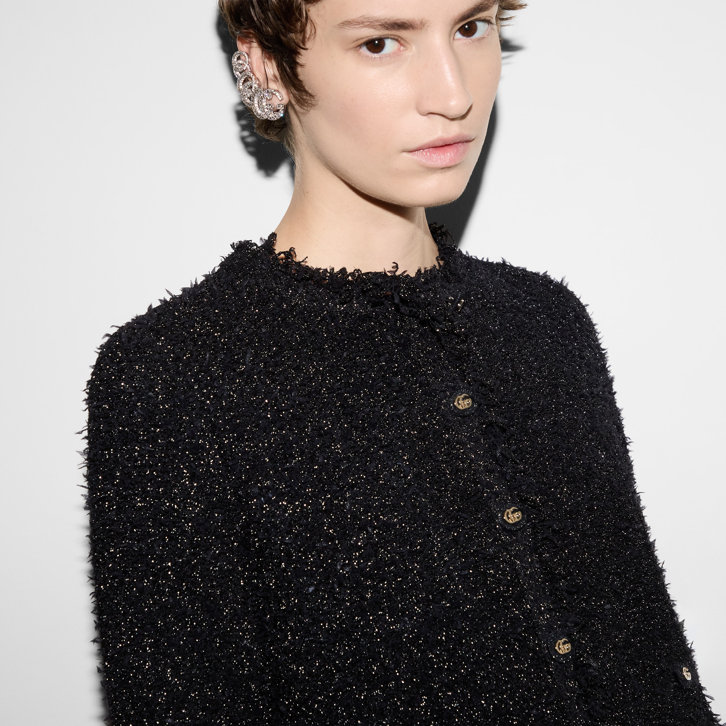 Lamé woven cardigan - 5