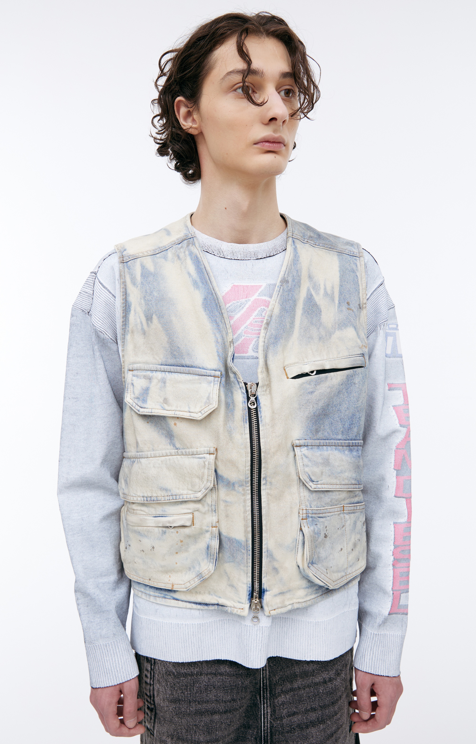 DENIM VEST WITH PATCH POCKETS - 5