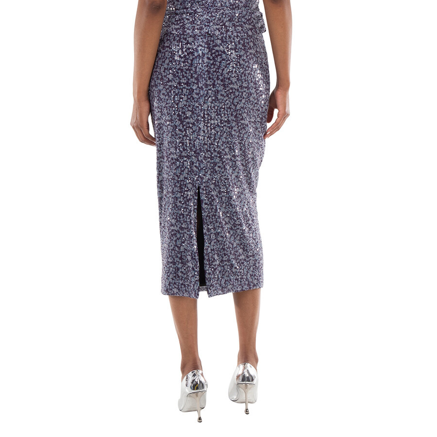 Rotate Ladies Vibrant Floral Outline Midi Pencil Skirt - 4