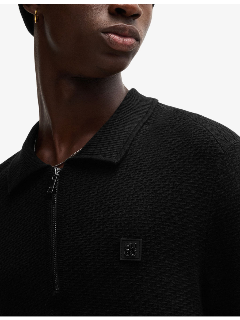 Logo-embroidered zip-neck knitted jumper - 5
