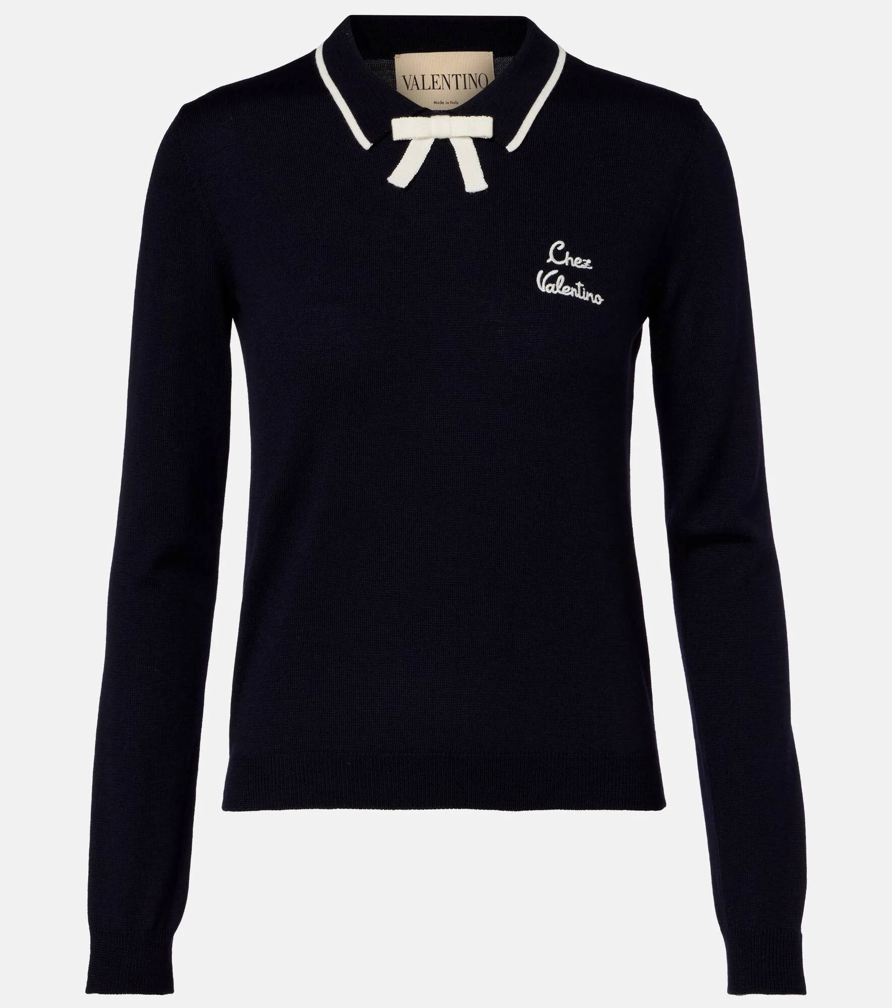 Chez Valentino virgin wool polo sweater - 1