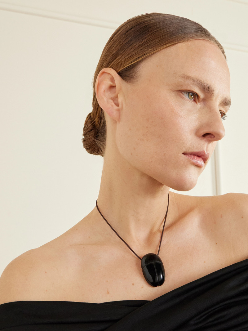 Sophie Buhai Scarab Silver Onyx Necklace outlook