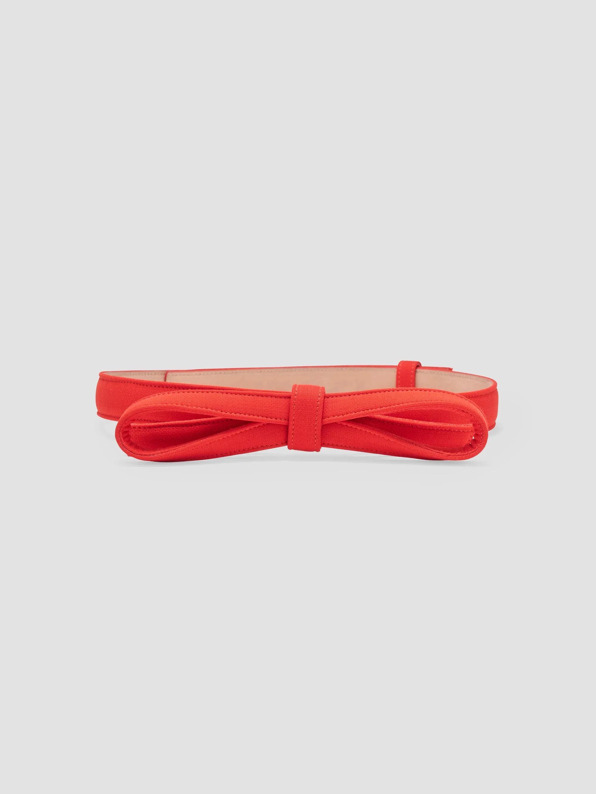 Women's Bow Stretch-Wool Belt - Chili Red - 1