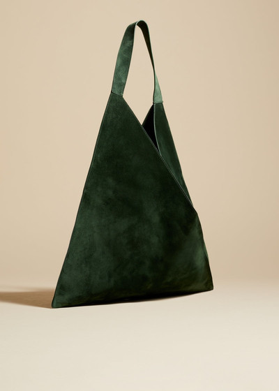 KHAITE The Sara Tote in Hunter Green Suede outlook