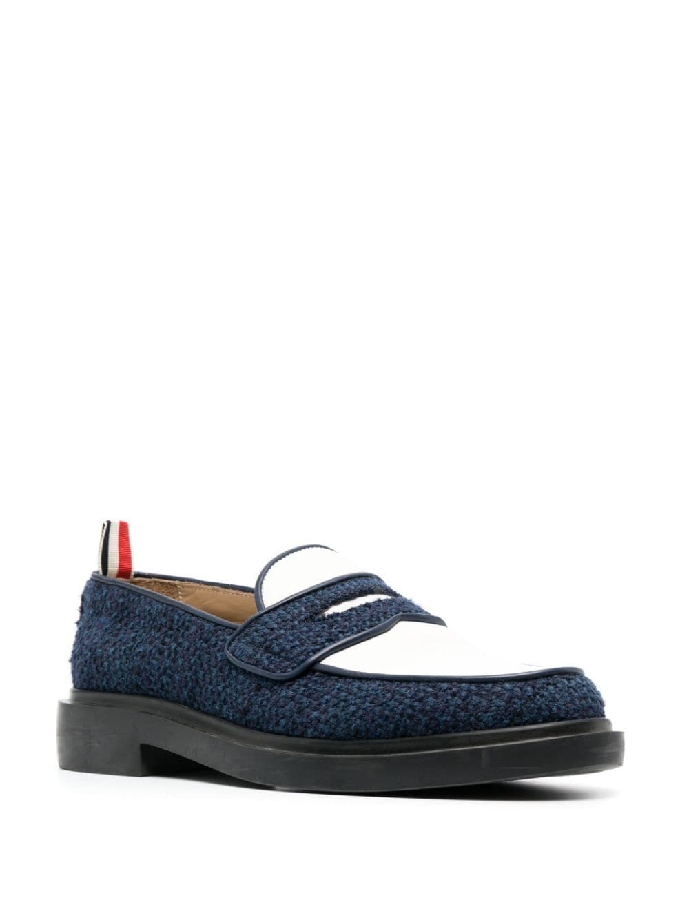 penny-slot tweed loafers - 2