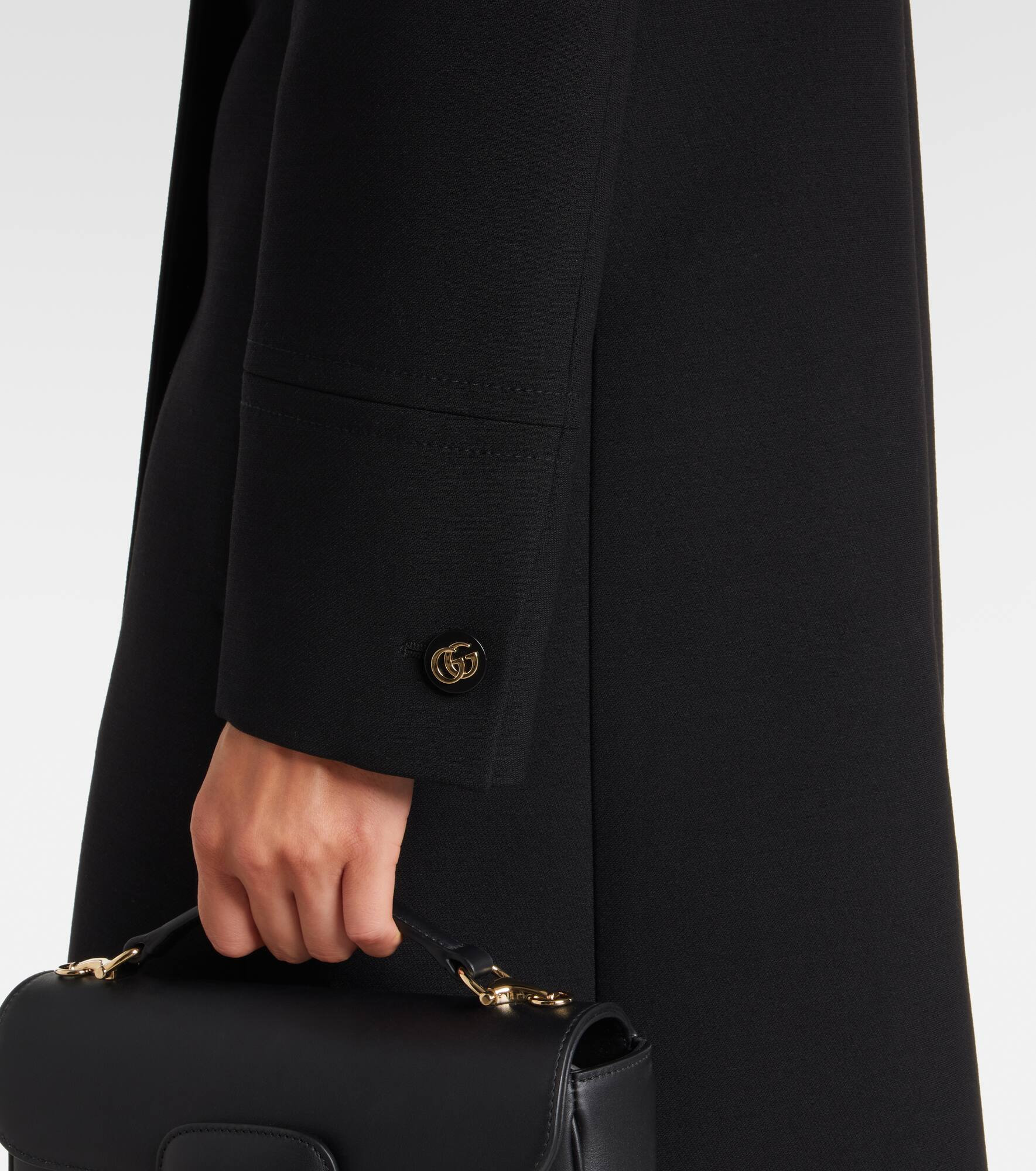Double G double-breasted wool coat - 5