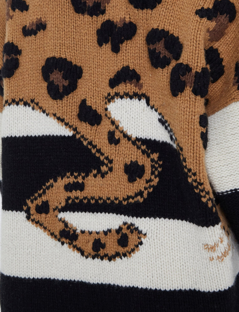 Leopard Knit Round Neck Jumper 7