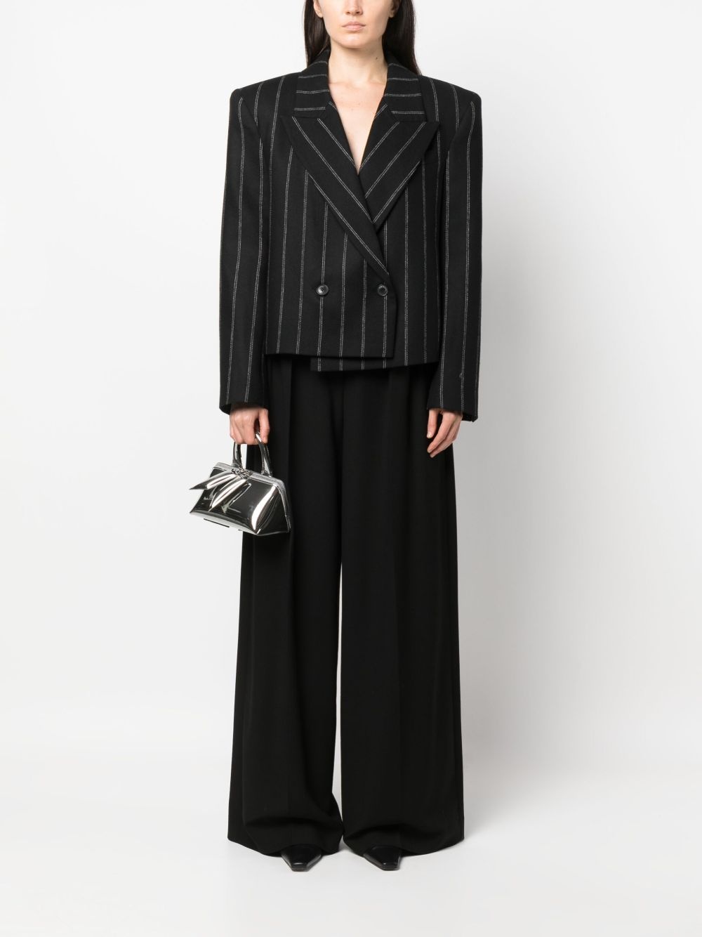 striped double-breasted wool blazer - 2