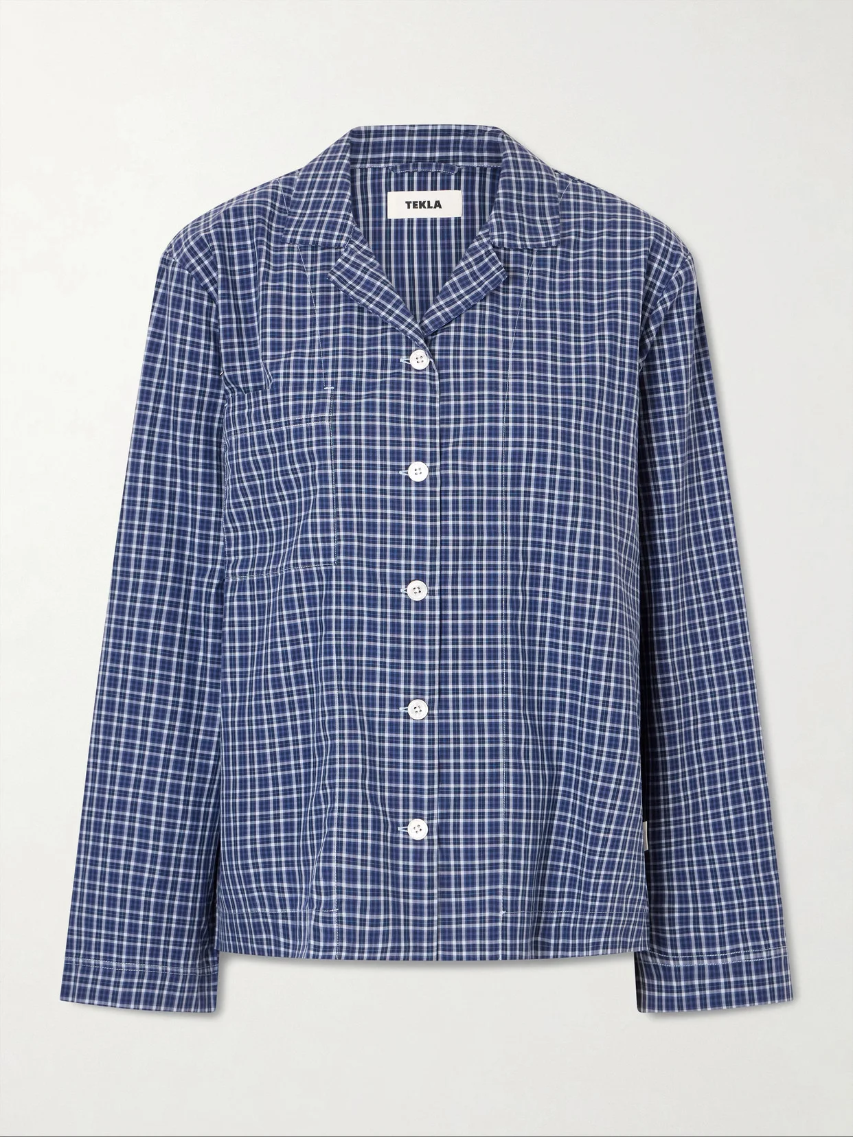 Checked Organic Cotton Pajama Shirt - 1
