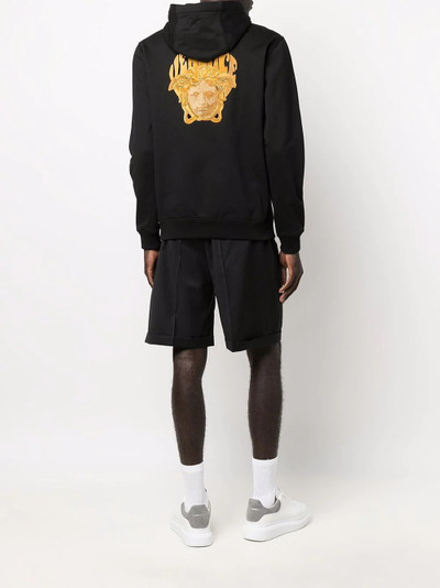 VERSACE logo-embroidered zip-up hoodie outlook