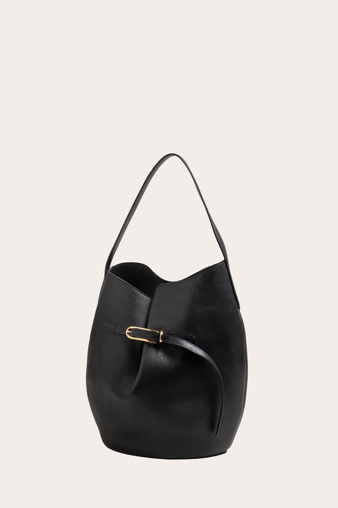 BELTED BUCKET BAG LARGE BLACK - 3
