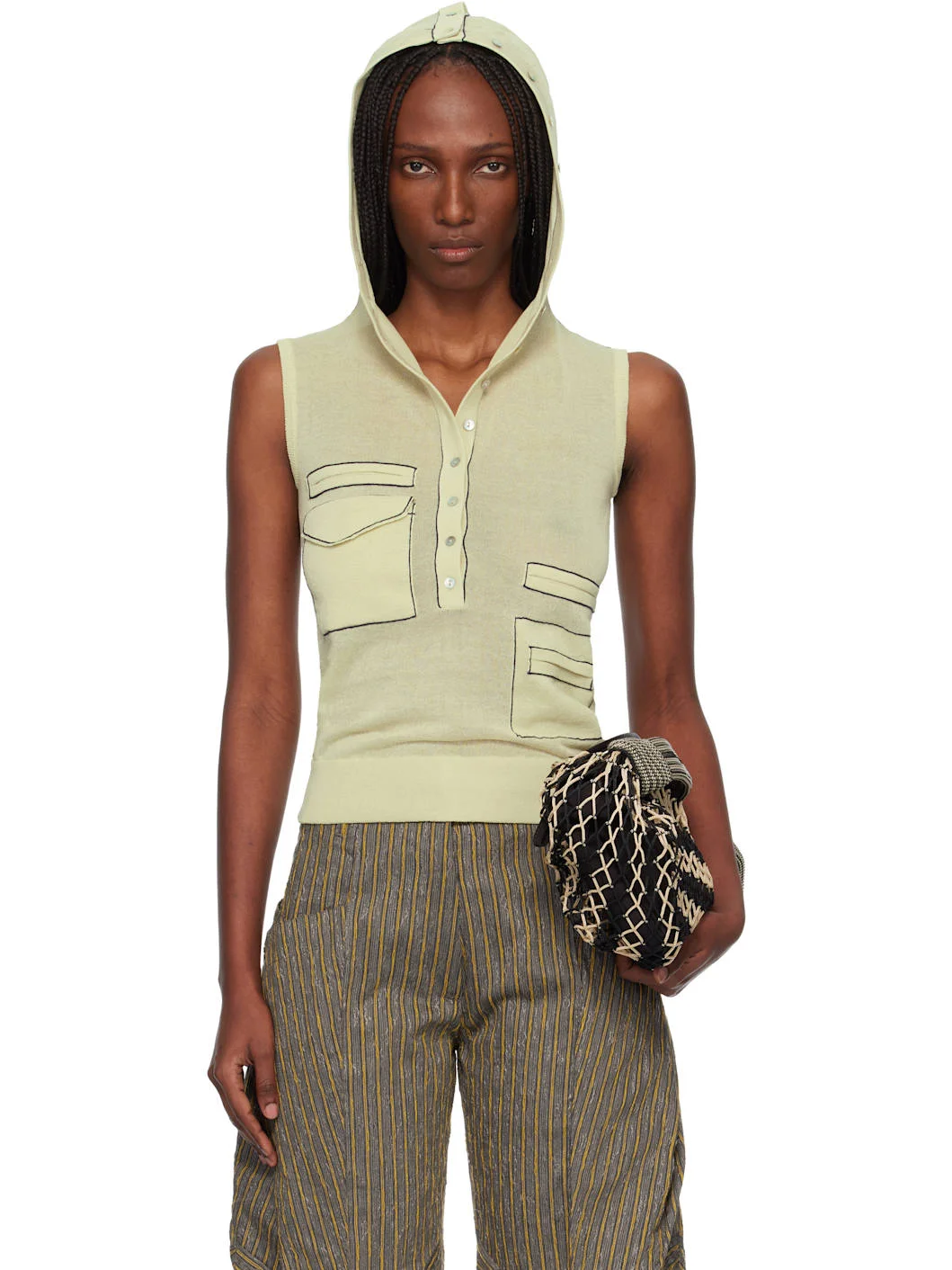 Green Kreiner Knit Rollneck Tank Top - 1