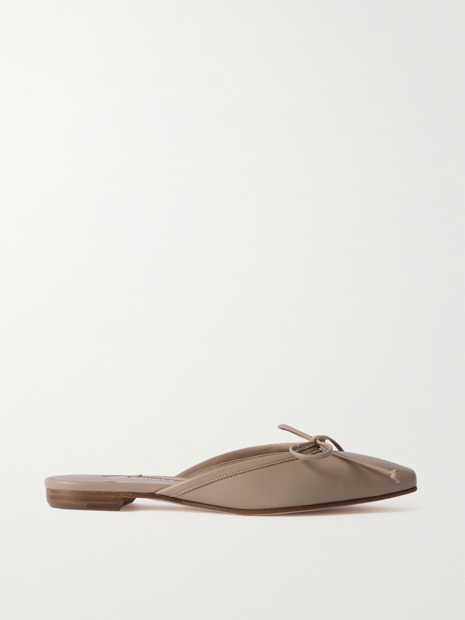 Ballerimu leather point-toe mules Beige - 1
