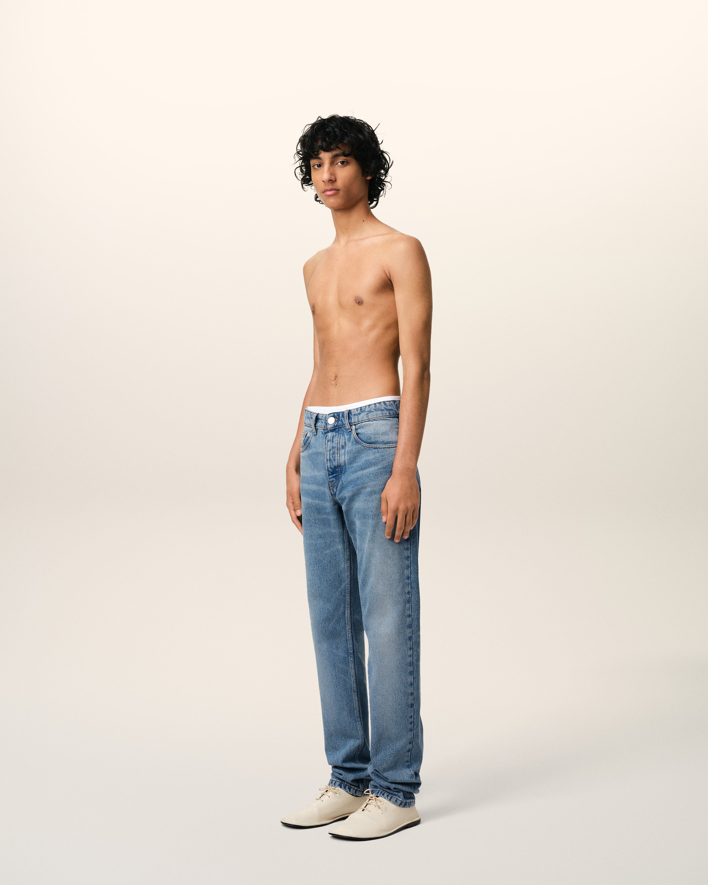 BLUE COTTON CLASSIC FIT JEANS - 7