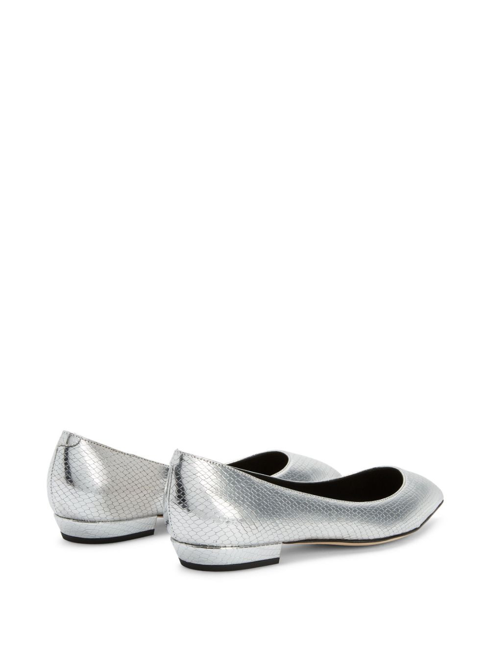Dhalia snakeskin-effect ballerina shoes - 3