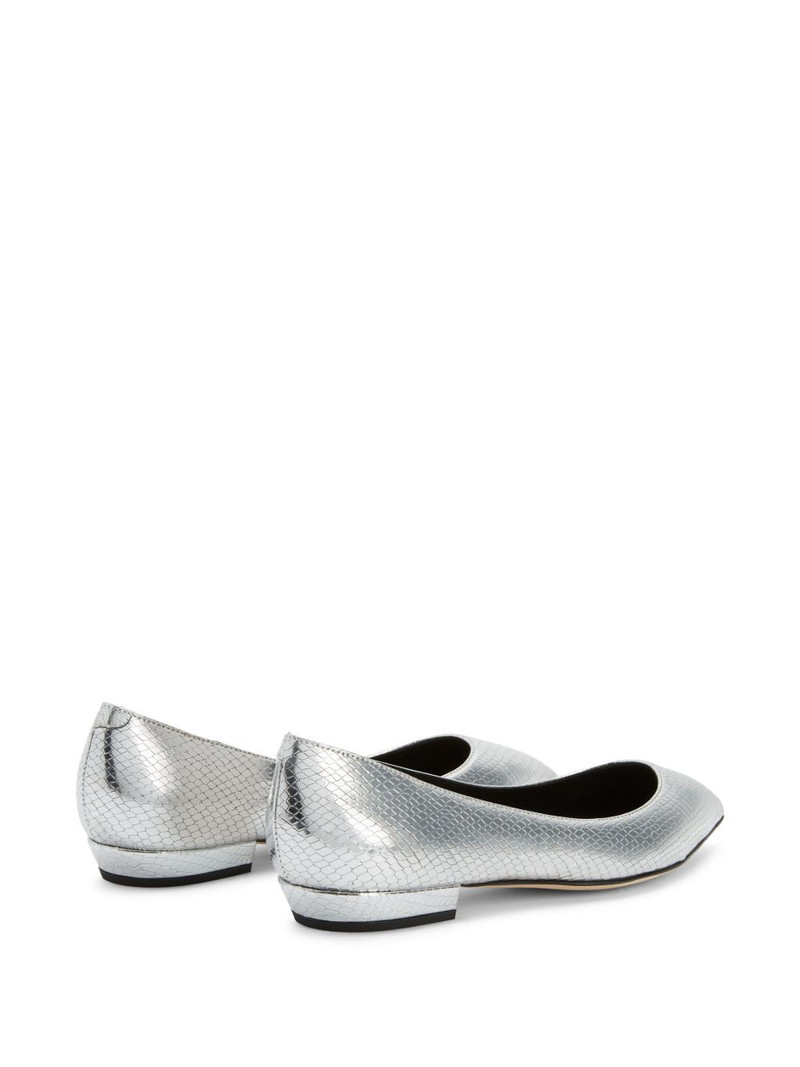 Dhalia snakeskin-effect ballerina shoes 3