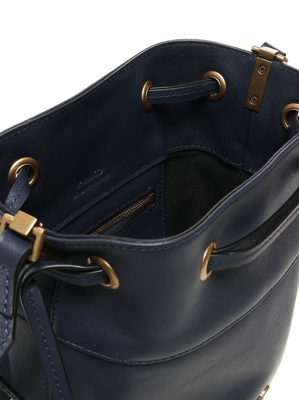 mini drawstring leather bucket bag - 4