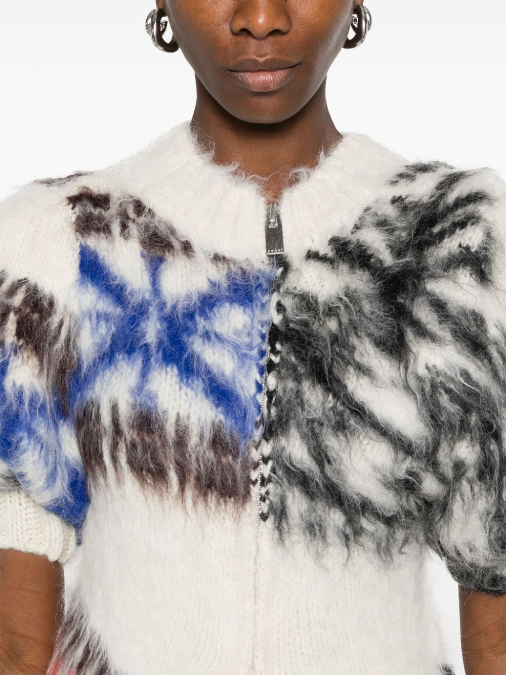 brushed-effect cardigan - 5