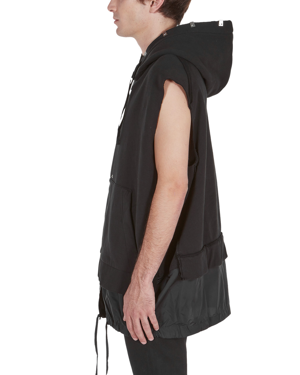 SLEEVELESS TREATED HOODIE - 4